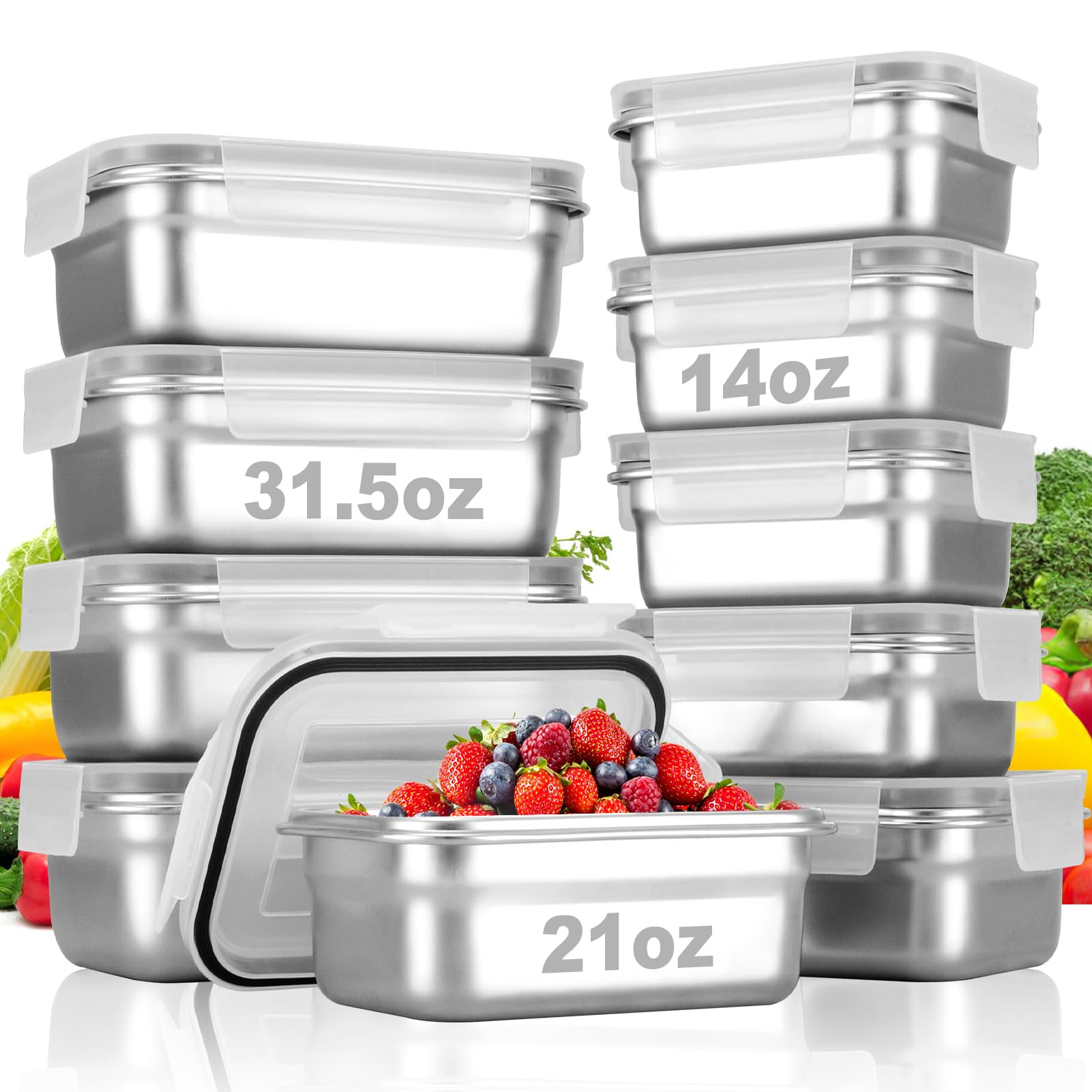 Cykorxicc square 14oz container with lid on, ideal for portion-controlled meals on the go.