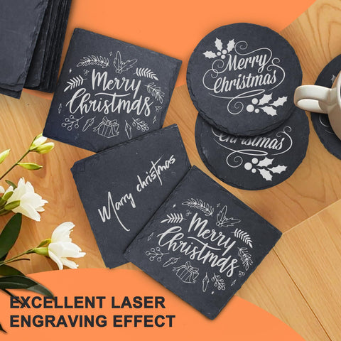 Cymuber slate coaster ready for DIY art, easy to paint or etch.