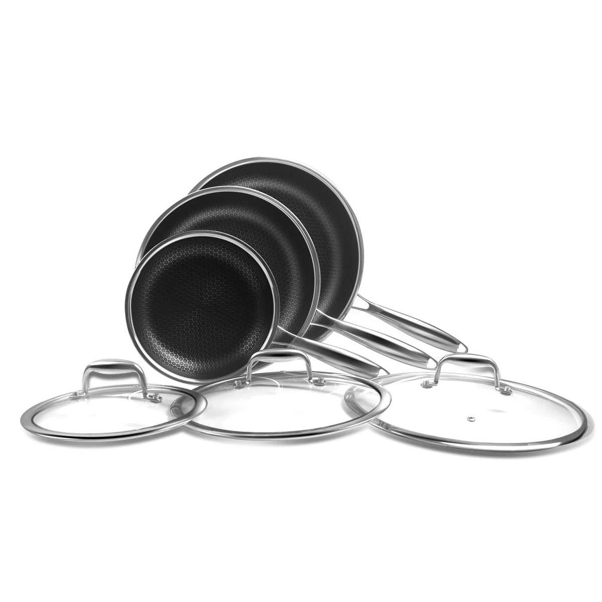 Cyrder hybrid-laser-etched-8in frying pan offers easy searing with less oil.