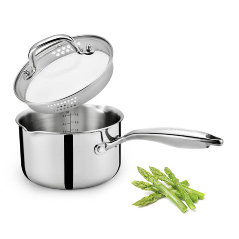 Cyrosa 2.0 Quart Saucepan with Lid in compact size for small-batch sauces