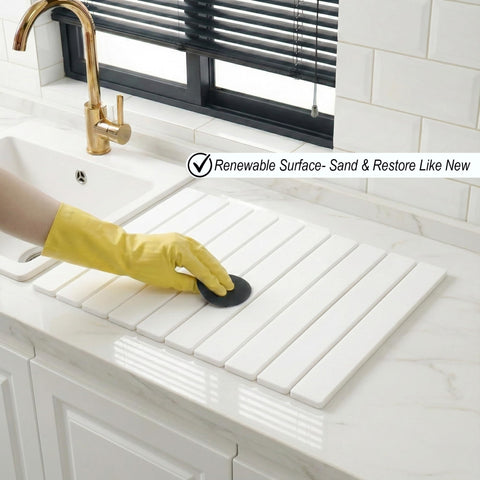 CYROXIS Stone Drying Mat with abrasion-friendly surface for easy refresh.