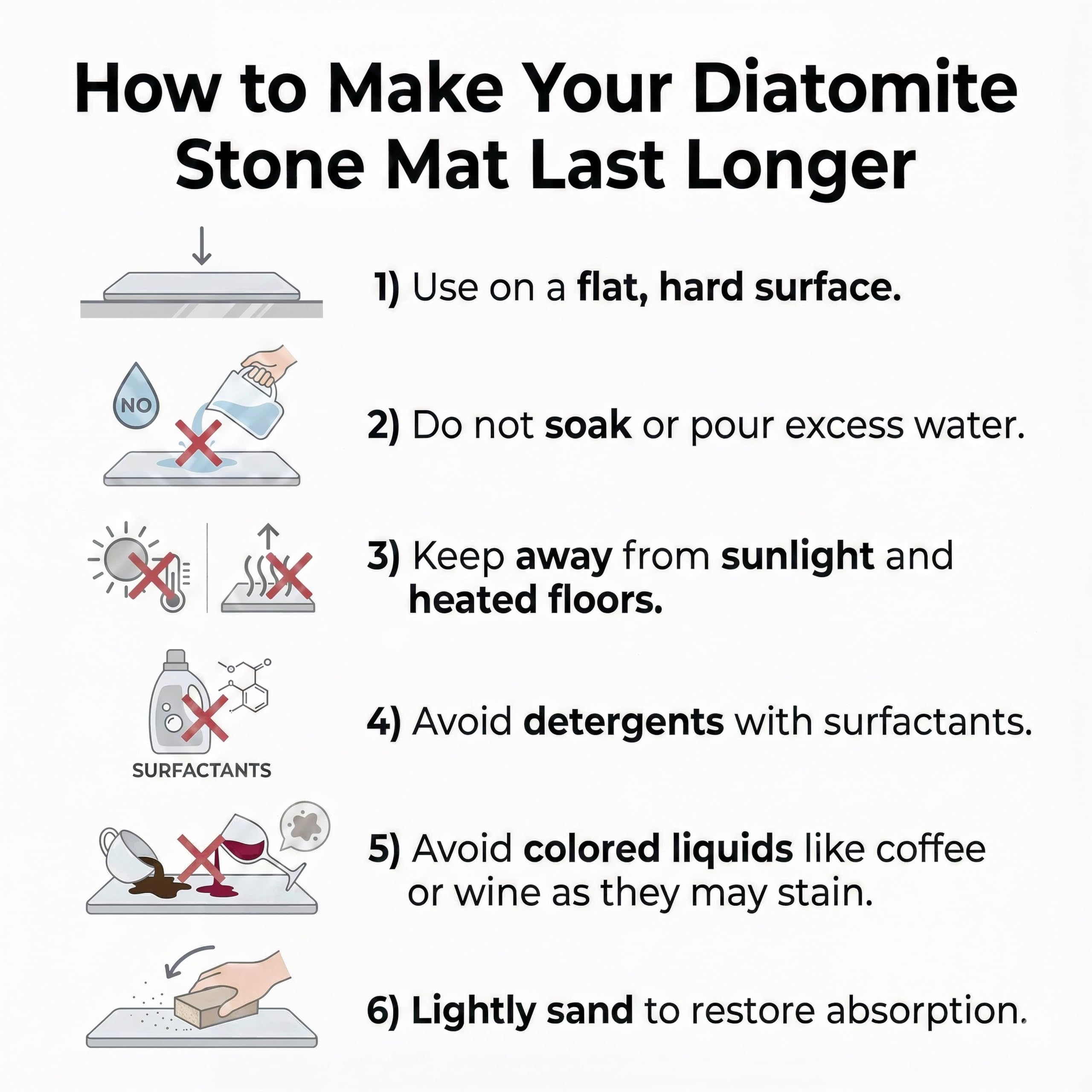 CYROXIS Stone Drying Mat is easy to store flat when not in use.