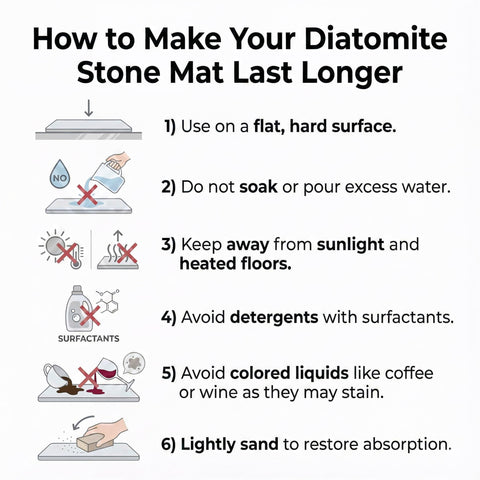 CYROXIS Stone Drying Mat is easy to store flat when not in use.