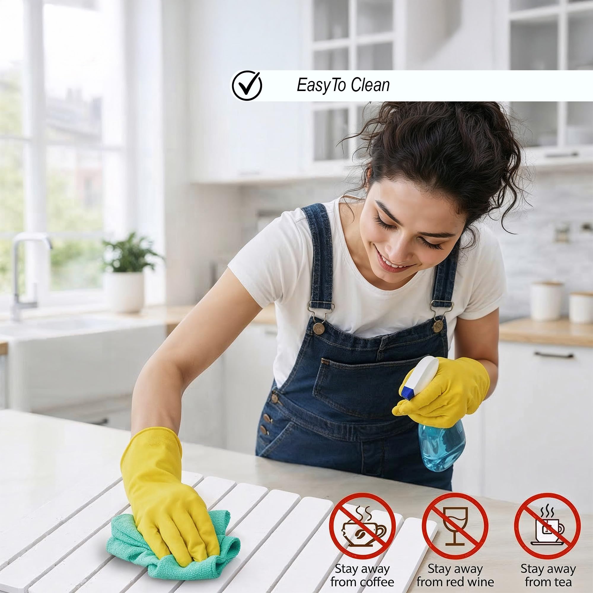 CYROXIS Stone Drying Mat near the sink keeps counter moisture in check.