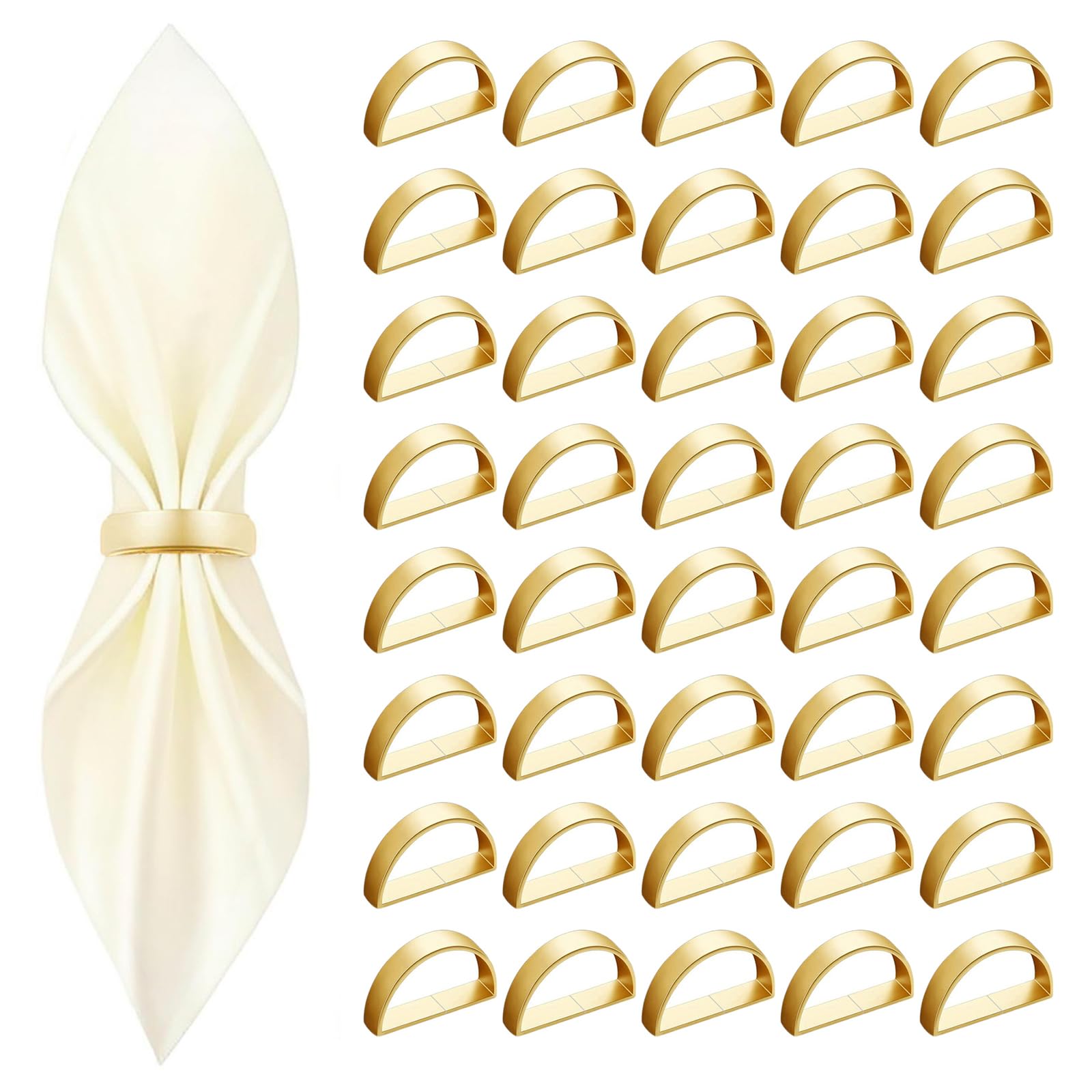 CYRYLC gold semicircle napkin ring adds subtle luxury to table settings