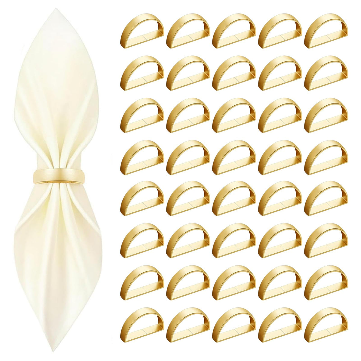 CYRYLC gold semicircle napkin ring adds subtle luxury to table settings
