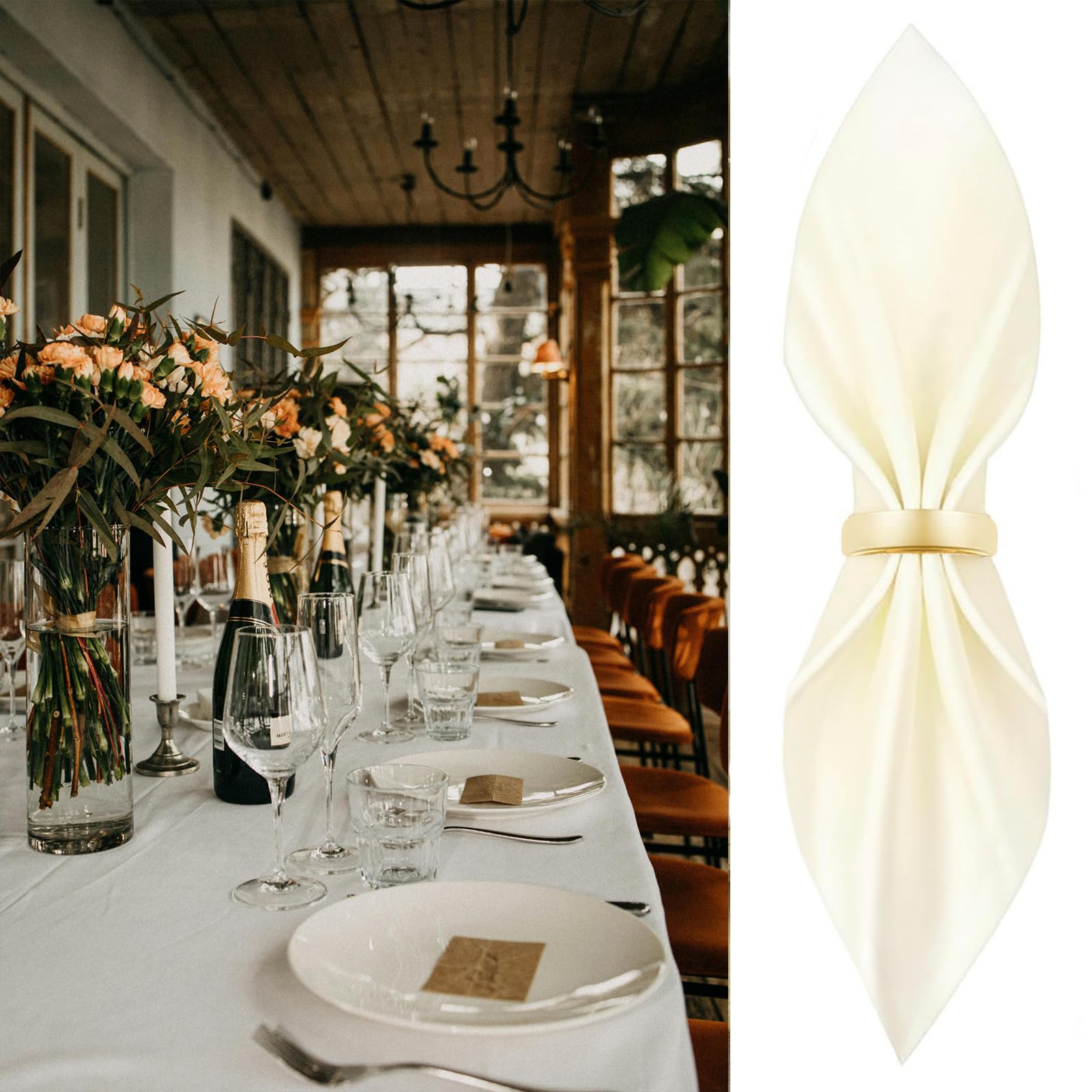 CYRYLC matte gold finish complements formal and casual table decor