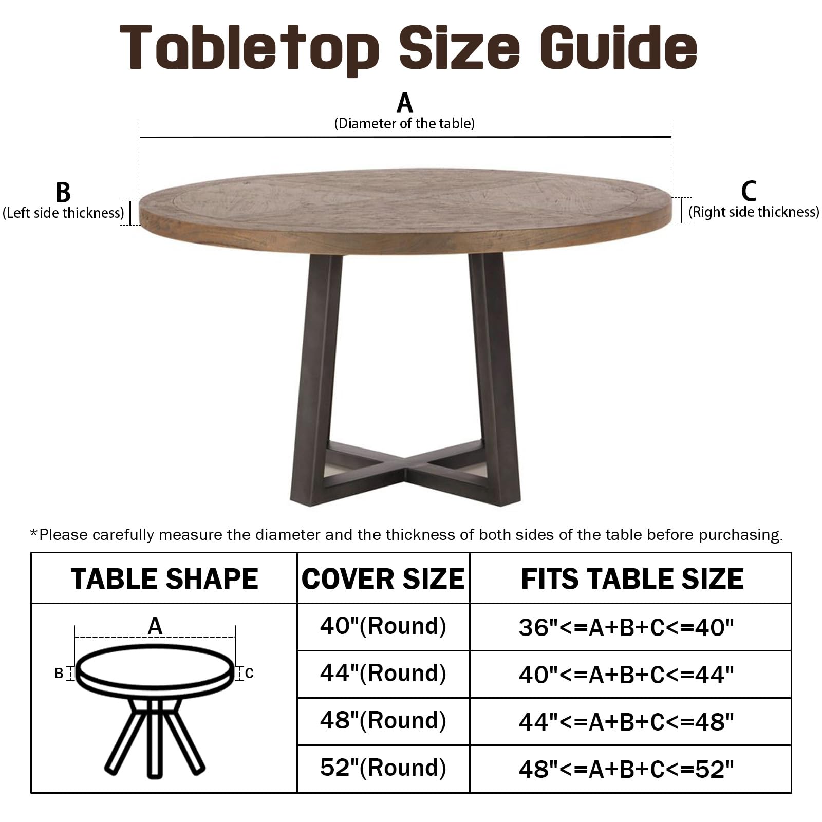 Czeservior elastic edge on round table demonstrating secure fit
