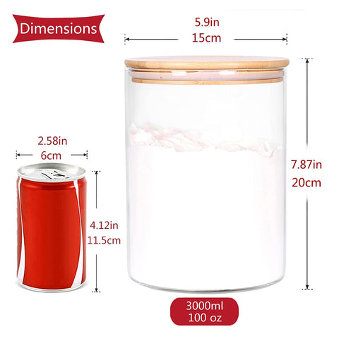 CZFWin large glass storage jar offers clear visibility for bulk pantry items.