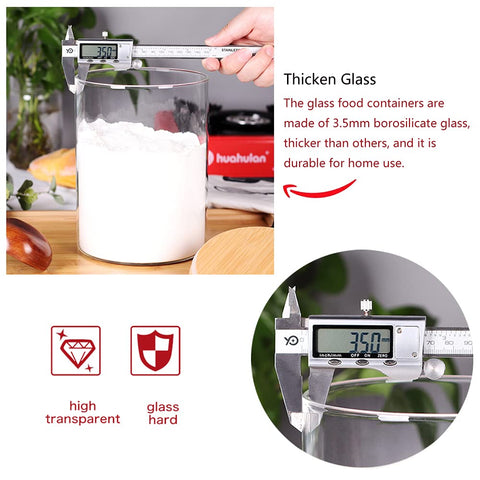 CZFWin wide-mouth glass canister facilitates easy scooping and cleaning.