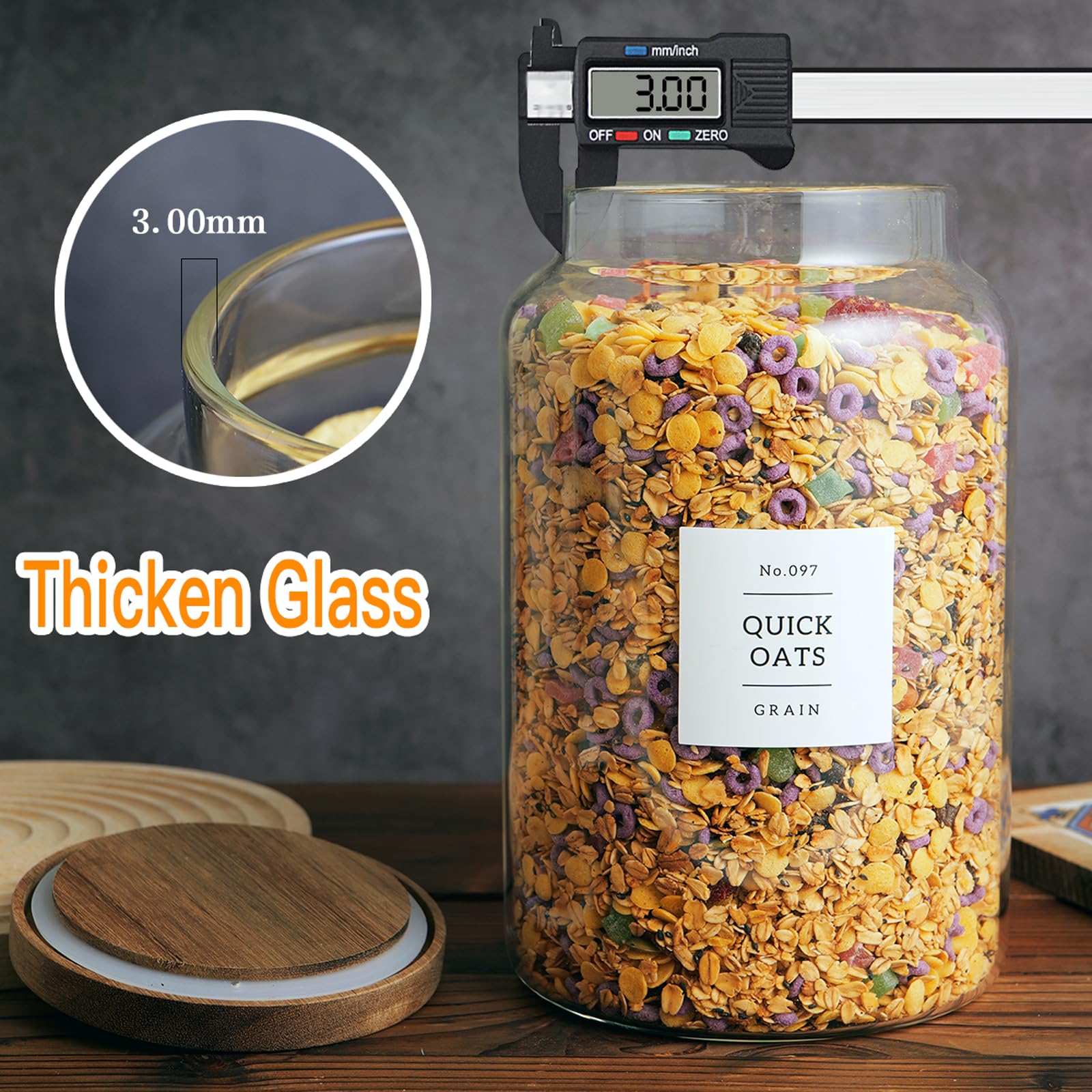 CZHQSMZ bamboo lid seals tightly for fresh, airtight storage