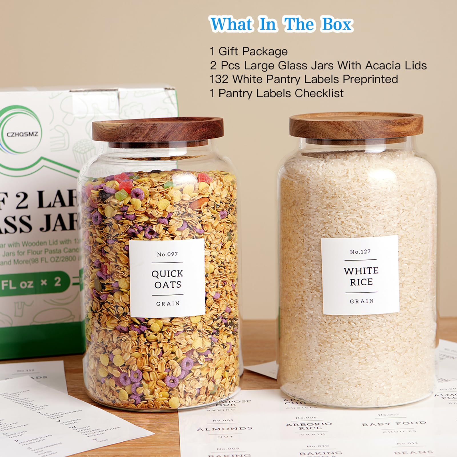 CZHQSMZ jars are dishwasher-safe after removing lids for easy cleaning.