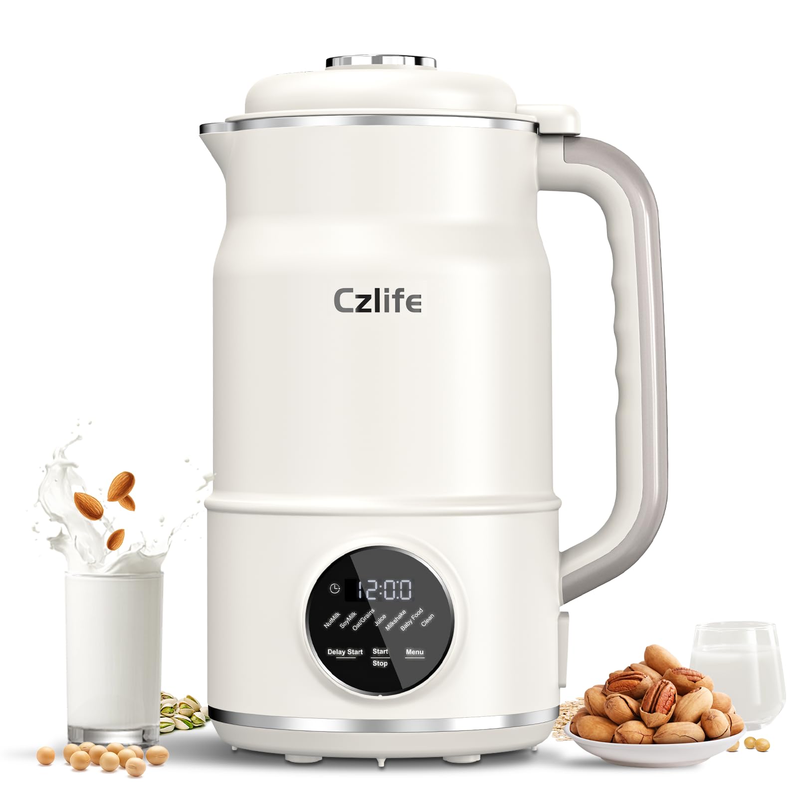 Czlife N7 nut milk maker pouring a 50oz batch for family use