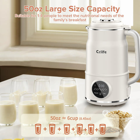 Czlife N7 one-click modes for easy plant milk customization
