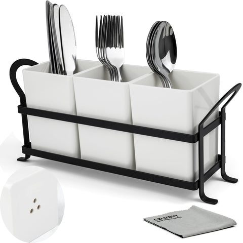 Czlizdyt cutlery holder with drain holes keeps utensils dry and organized on the counter