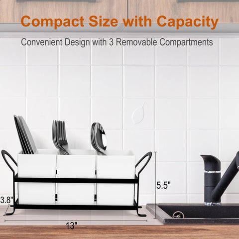 Czlizdyt 3-compartment silverware caddy offers quick access and clutter-free countertops