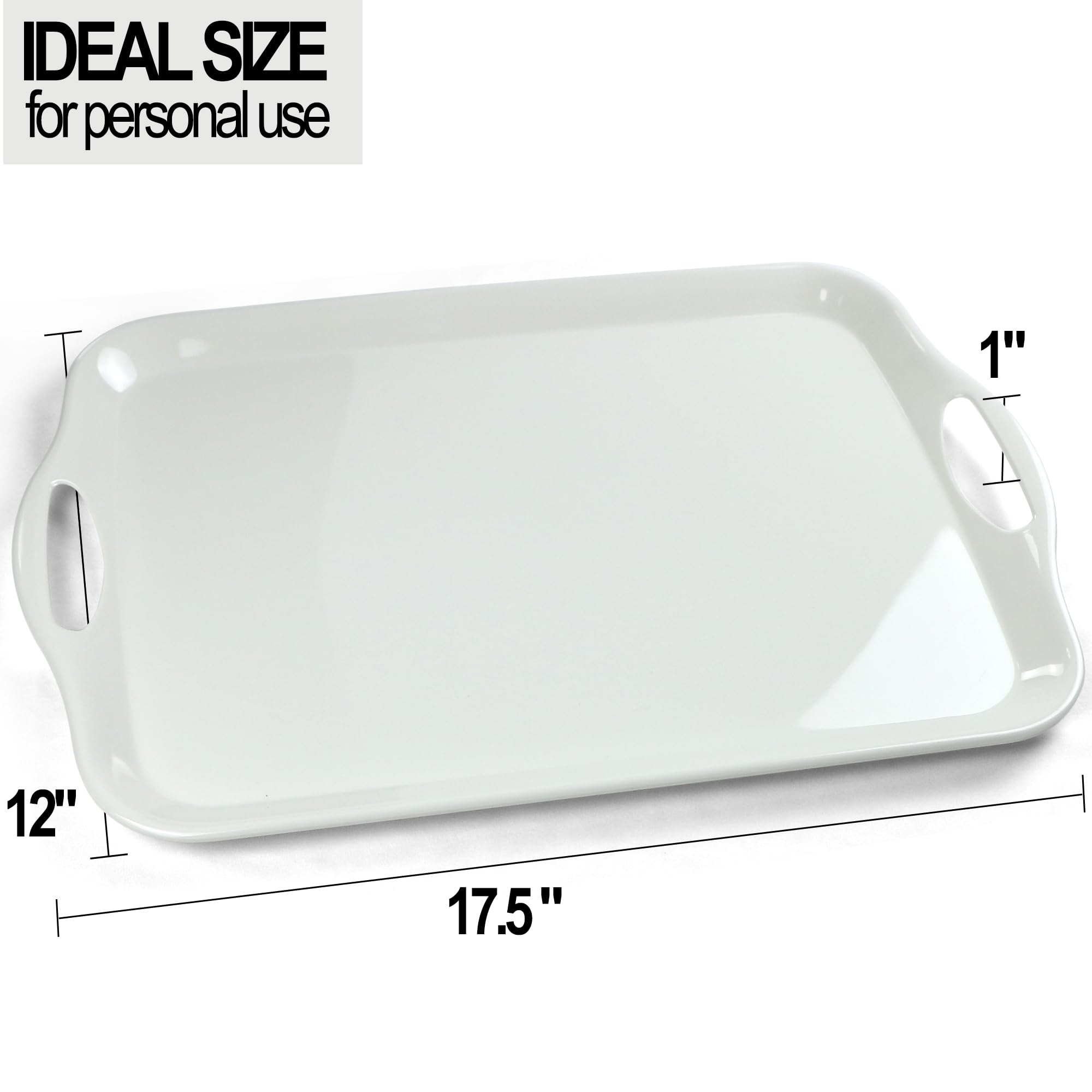 Czlizdyt dishwasher-safe melamine tray in white for quick cleanup.