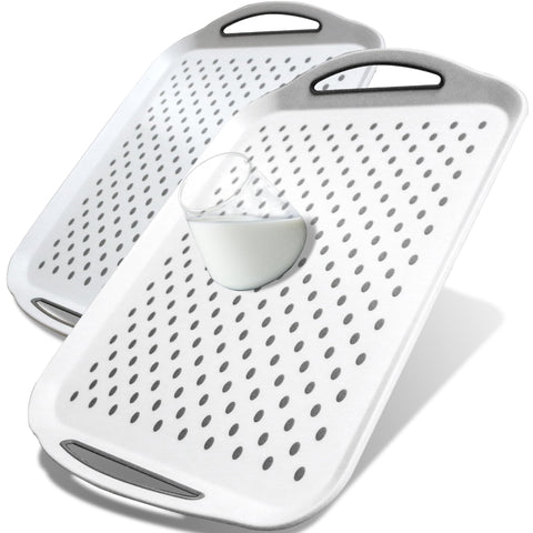 Czlizdyt large nonslip serving tray with handles providing secure grip for easy transport