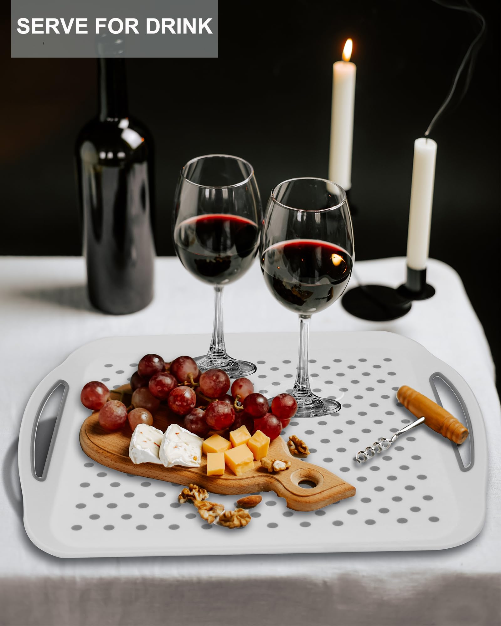 Czlizdyt tray in use on lap for comfortable dining