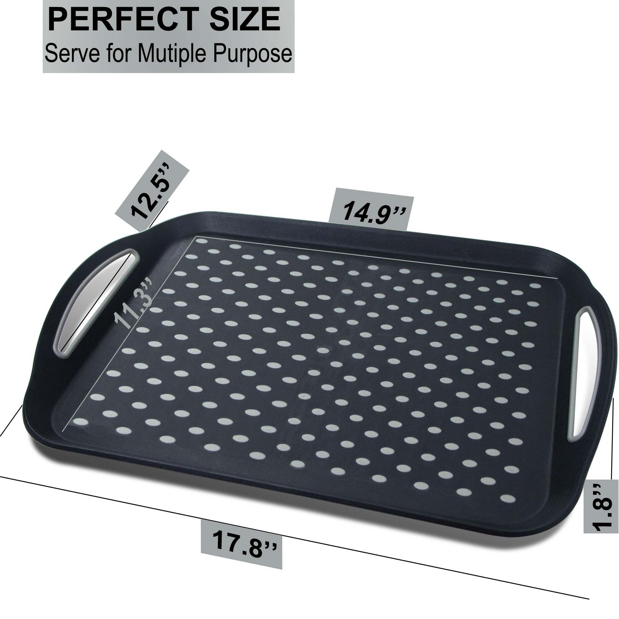 Czlizdyt tray with silicone grippy dots prevents sliding on tables