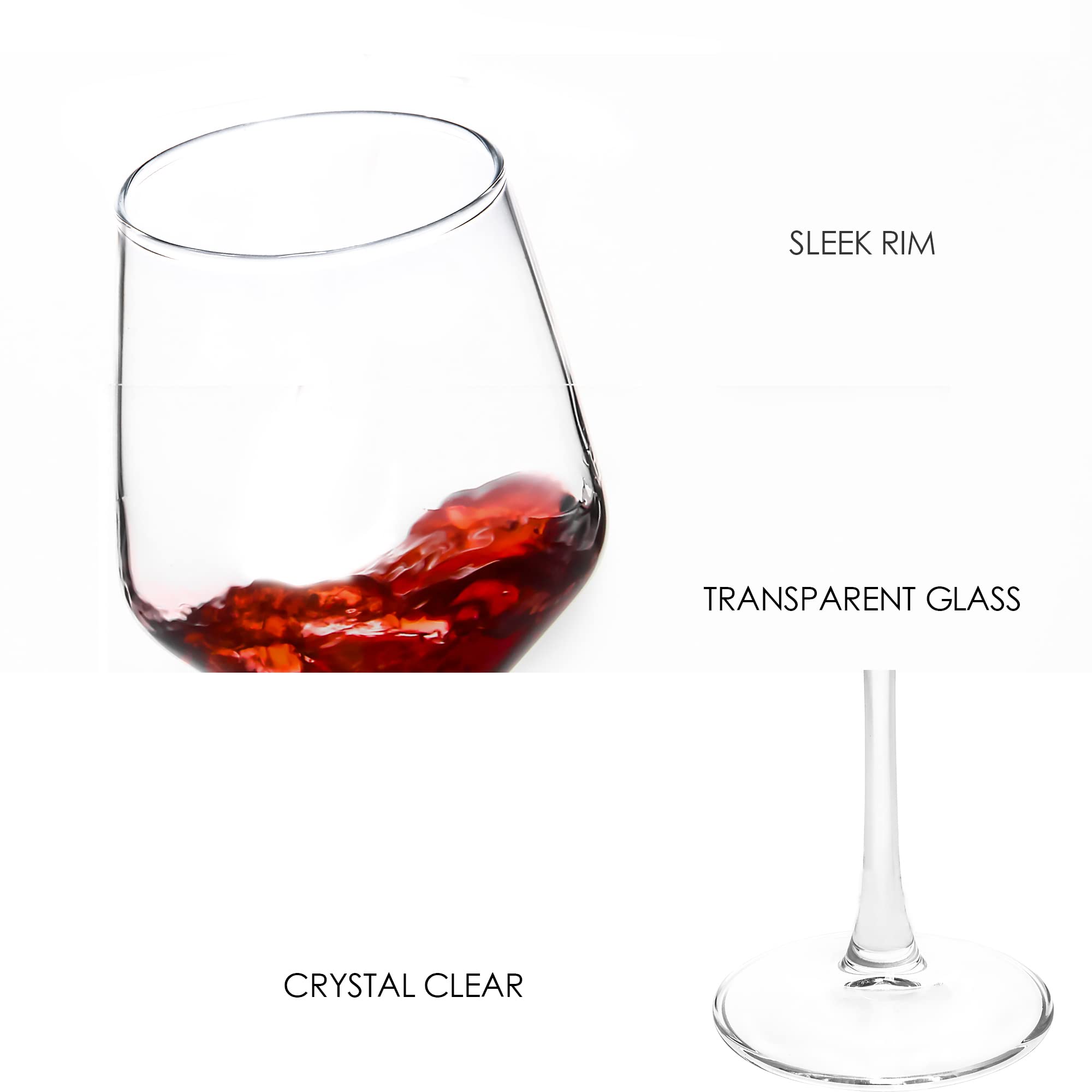 CZUMJJ wine glass with long stem for comfortable grip.