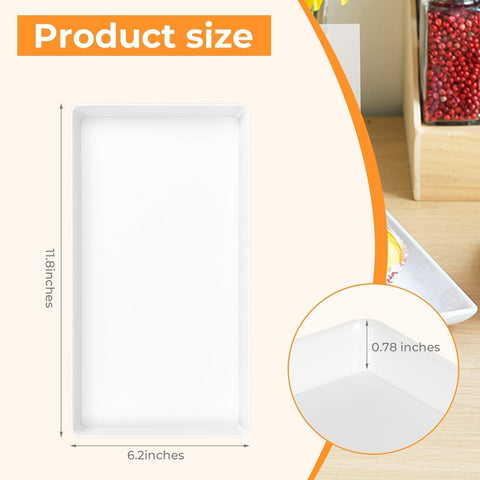CZWESTC 11.8x6.2 inch rectangular tray for food display, space-saving design.