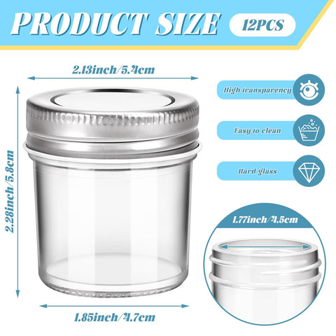 CZWESTC 2 oz jar close-up shows a silver lid ideal for labeling