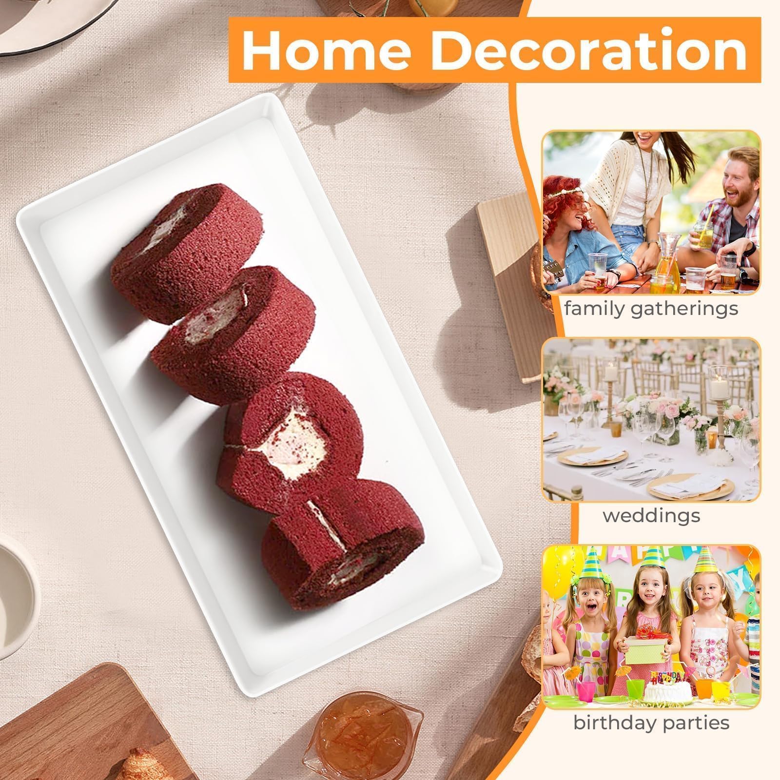 CZWESTC dishwasher-safe melamine tray for easy cleanup after parties.