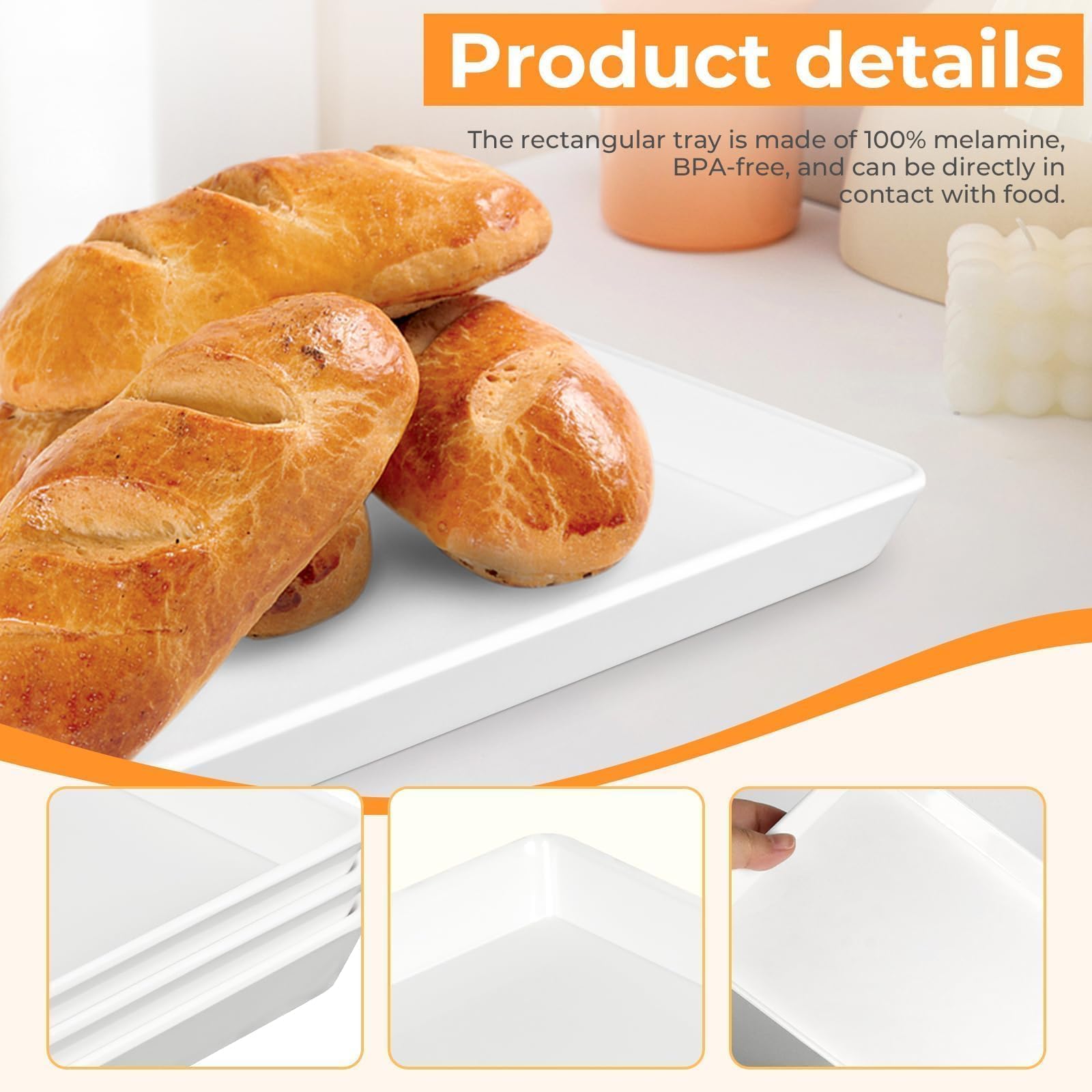 CZWESTC white melamine dessert tray ready for desserts and cupcakes.