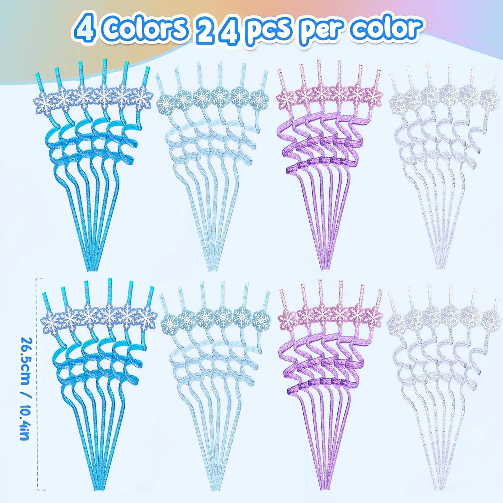 CZWXOXO snowflake patches on reusable straws for festive decor