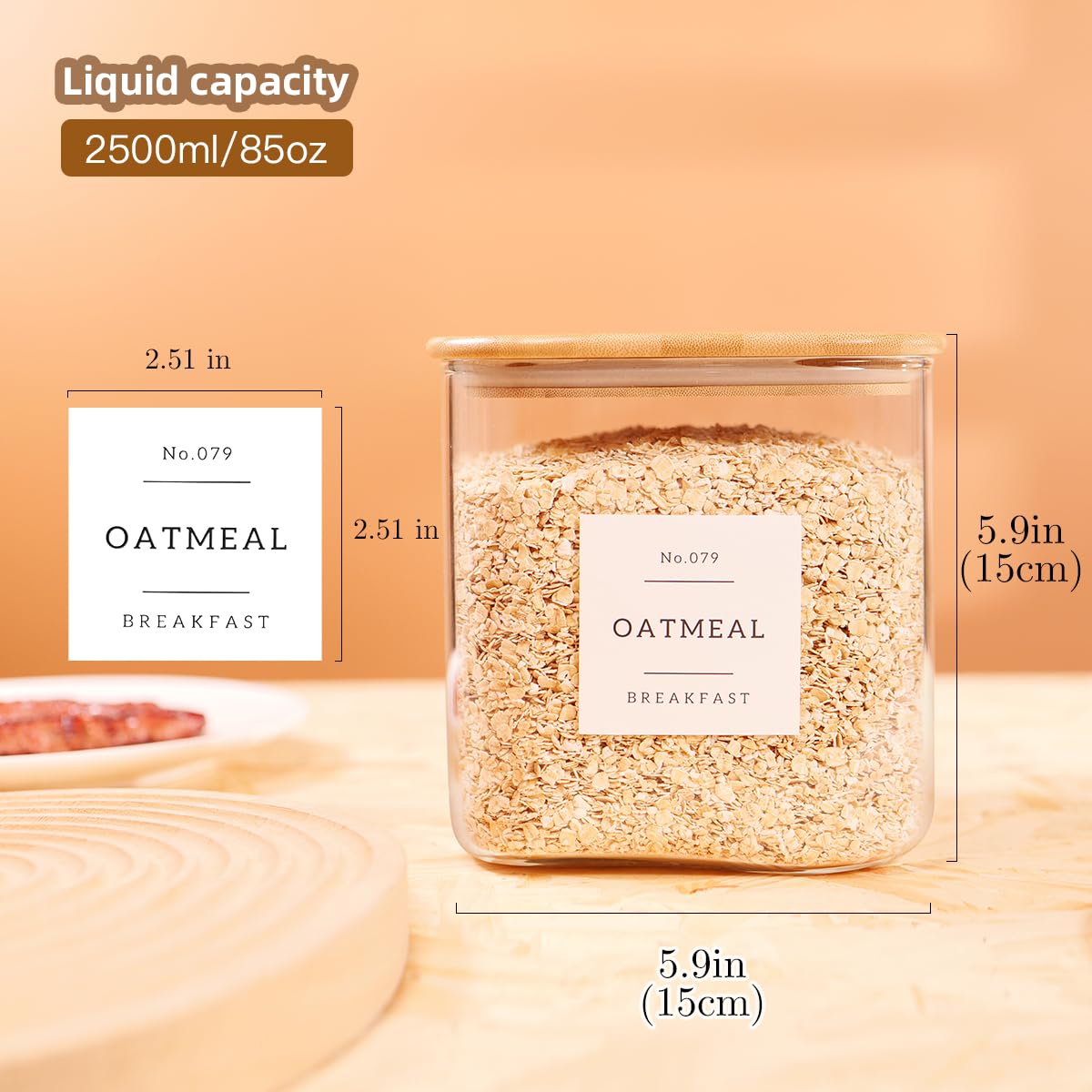 CZZGSM 3mm-thick glass square jar supports durability while keeping contents visible.