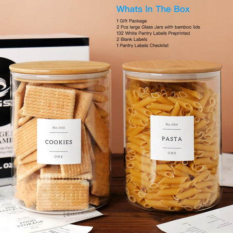 CZZGSM bamboo lid tight seal keeps ingredients fresh in glass canisters.