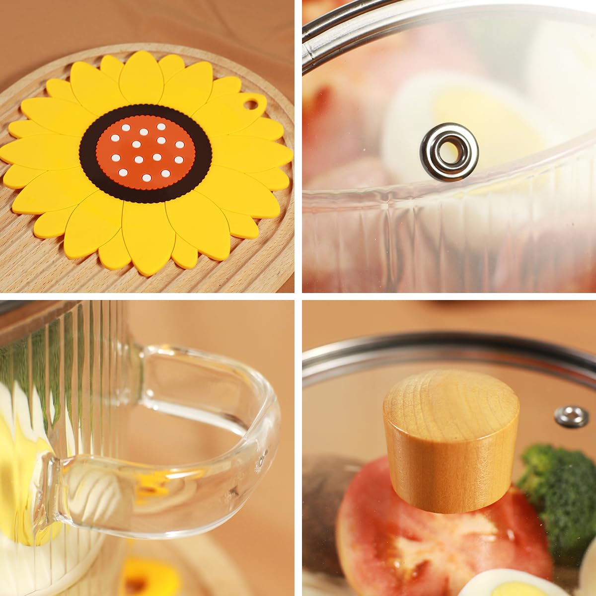 CZZGSM borosilicate glass pot withstands fridge-to-microwave heat safely.
