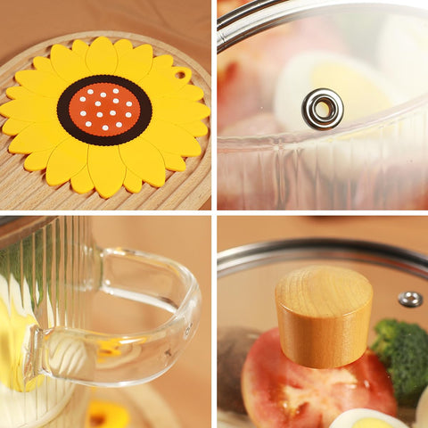 CZZGSM borosilicate glass pot withstands fridge-to-microwave heat safely.