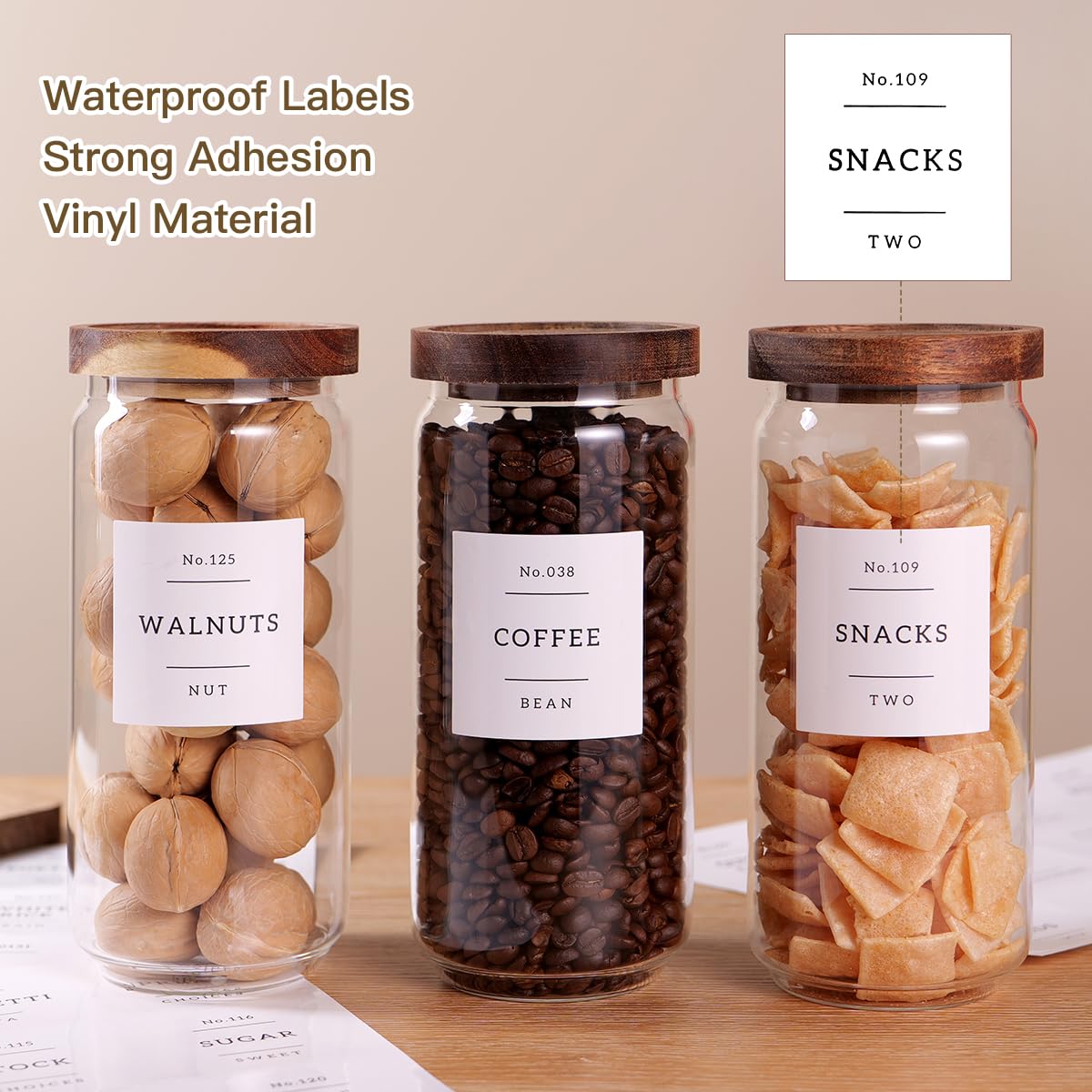CZZGSM durable borosilicate glass jar with wood lid for long-lasting kitchen storage.