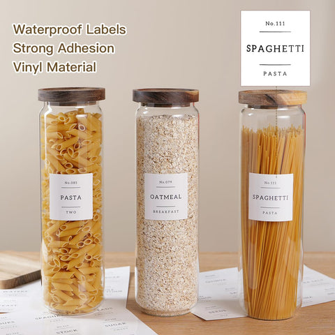 CZZGSM labels keep your pantry organized with preprinted vinyl for labeling.