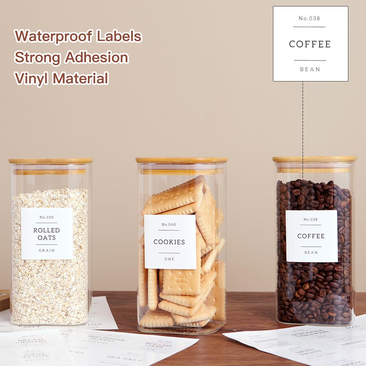 CZZGSM 132-pack pantry labels for labeling jars and containers.