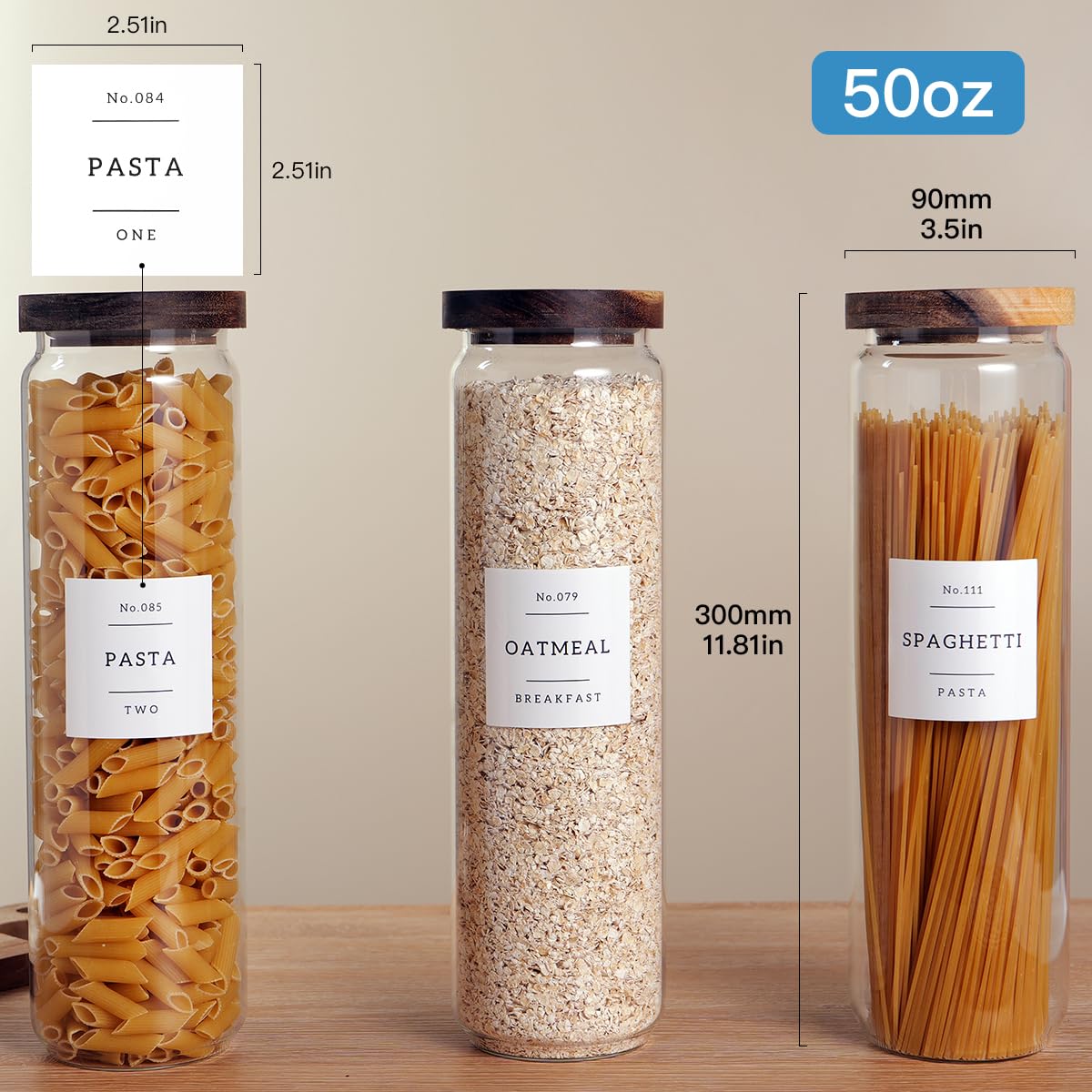 CZZGSM pasta container on kitchen counter for easy meal prep.