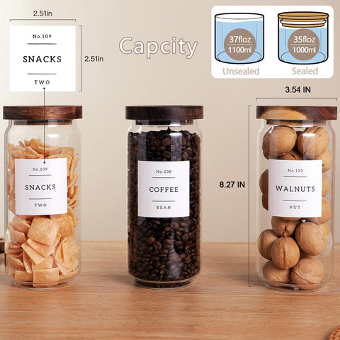 CZZGSM wide-mouth jars with acacia lids and silicone seals for easy access.
