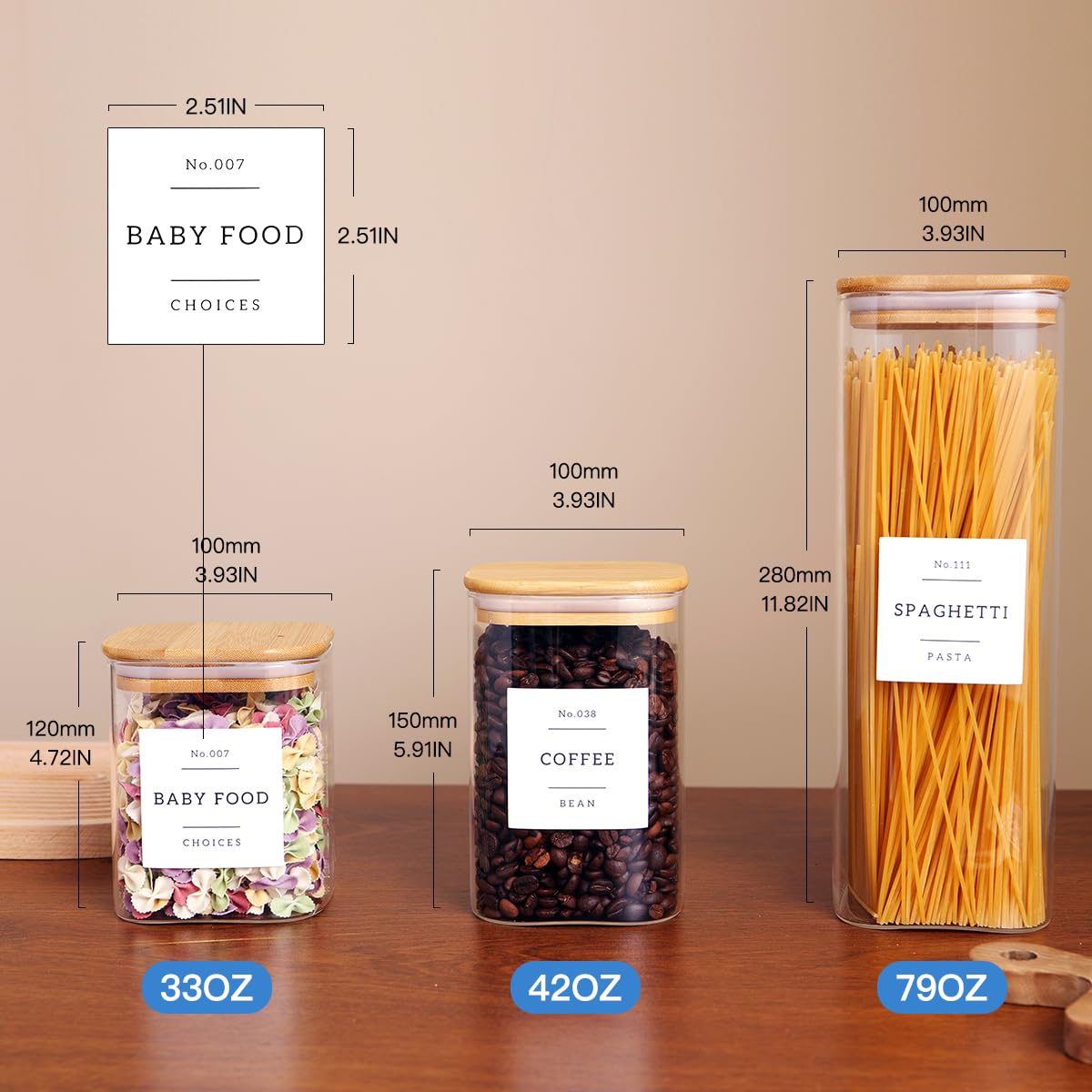 CZZGSM wide-mouth glass jars for easy filling and scooping with durable borosilicate glass