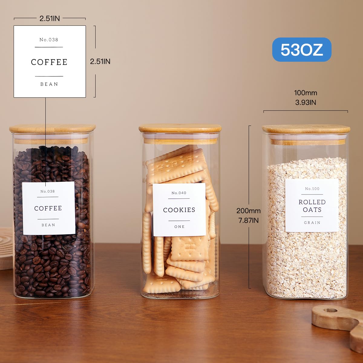 CZZGSM wood lid with silicone ring for airtight freshness.