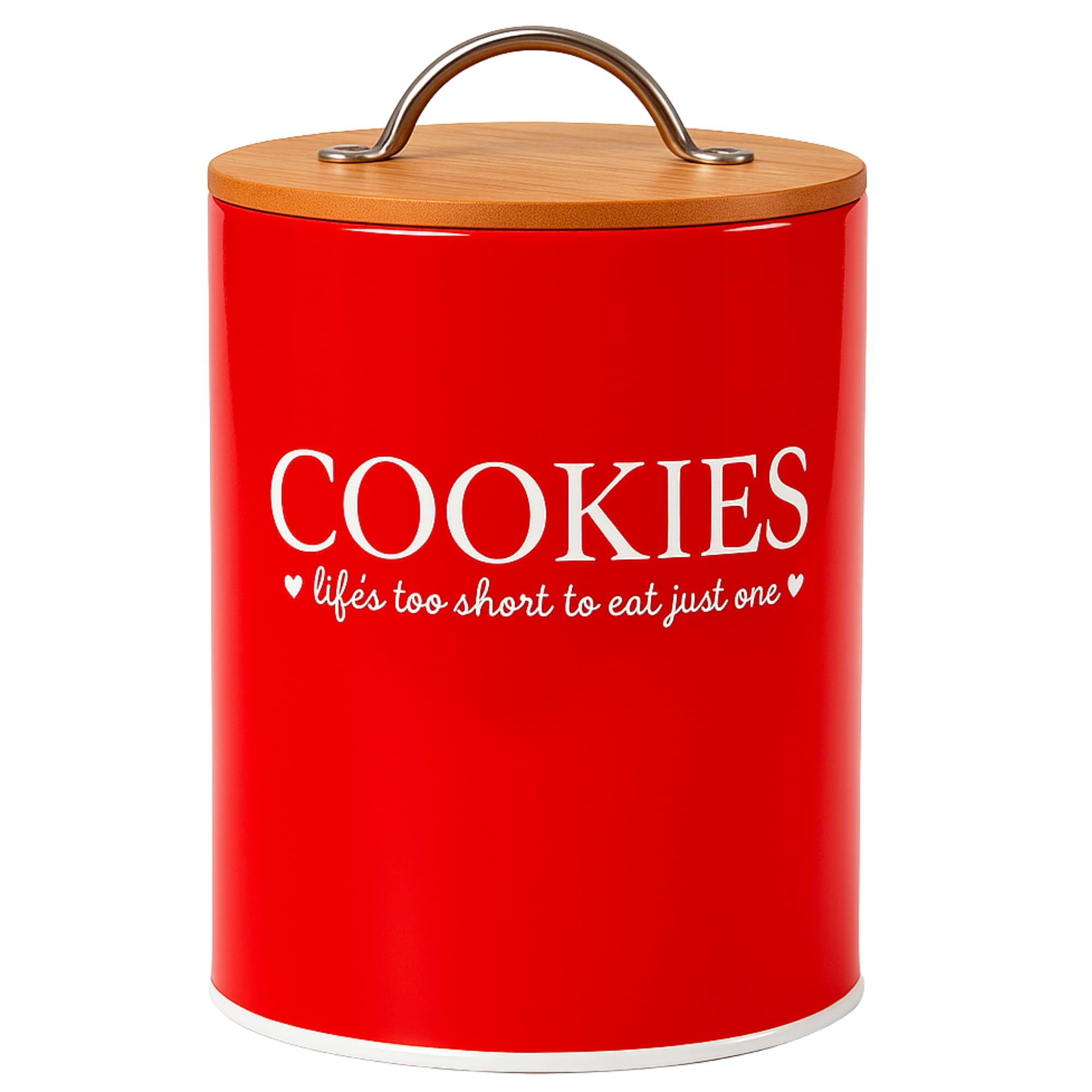 D'Lifeful red jar on kitchen shelf with decor styling