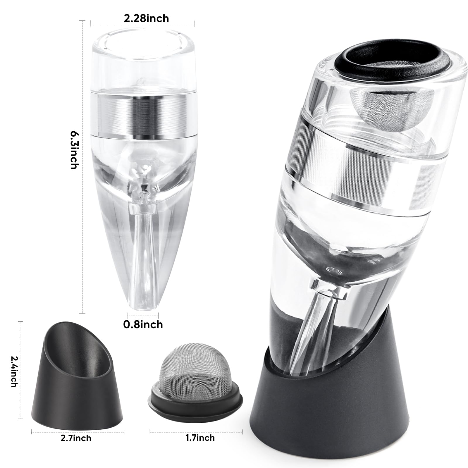 D&Slifei wine aerator pourer with elegant design fits any setup.