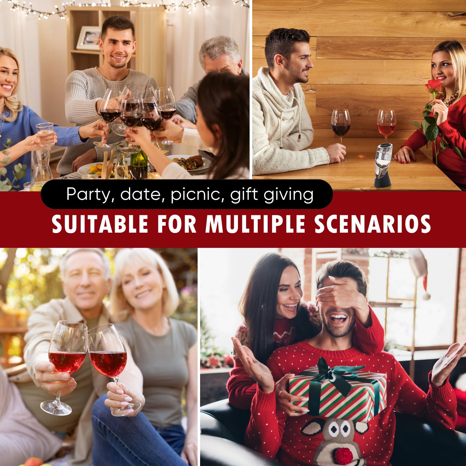 D&Slifei portable wine aerator ideal for dinners and travel.