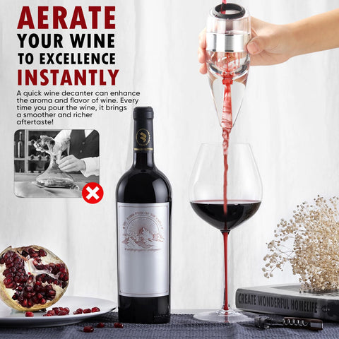 D&Slifei silvery finish aerator makes a thoughtful gift for wine lovers.