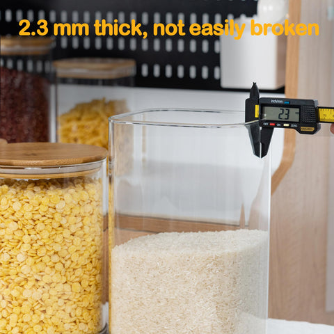 D2scrma kitchen pantry organizer glass jars for neat storage.