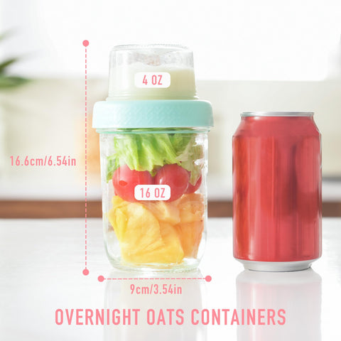 D2scrma 16oz jar set shows transparent glass for freshness and easy contents viewing