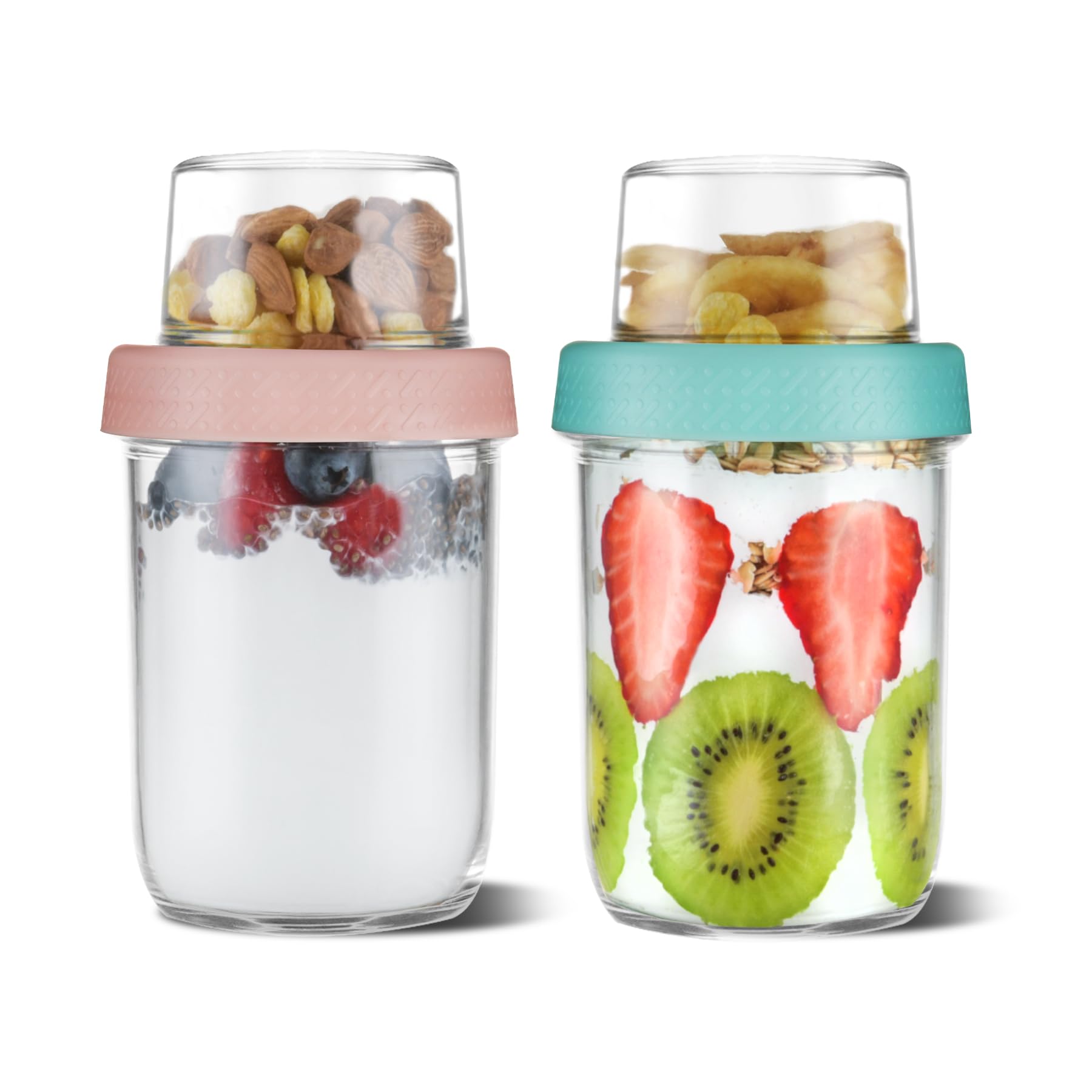 D2scrma overnight oats container 4oz with dry-wet separation for meal prep