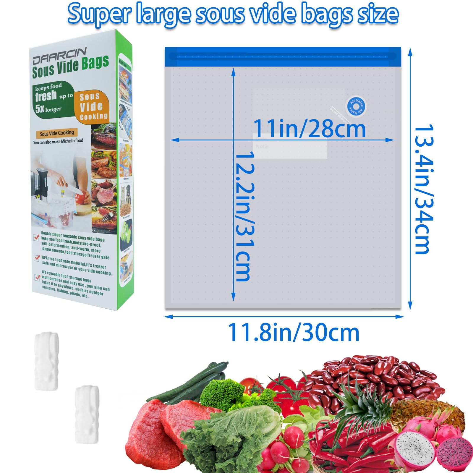 Daarcin air valve pump enables quick air removal for efficient sealing.