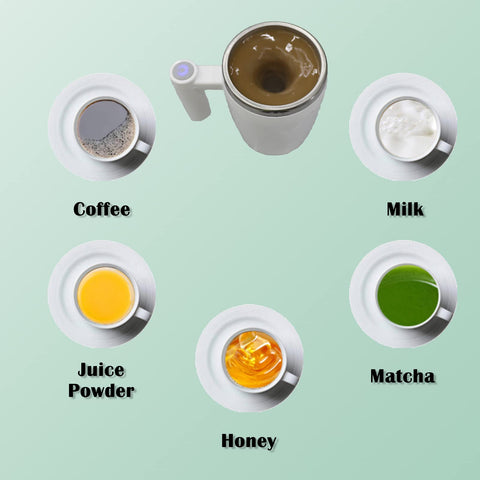 Daasigwaa mug one button operation enables effortless stirring.